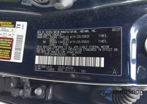 2021 Toyota Highlander Platinum from USA, damaged, VIN 5TDFZRAH9MS060693